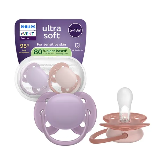 Philips Avent Ultra Soft Fopspeen - 6-18 Mnd - 2 Stuks - Plant-based 
