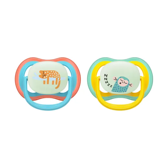 Philips Avent Ultra Air Fopspeen - 18+ Mnd -2 Stuks - Plant-based - Glow In The Dark