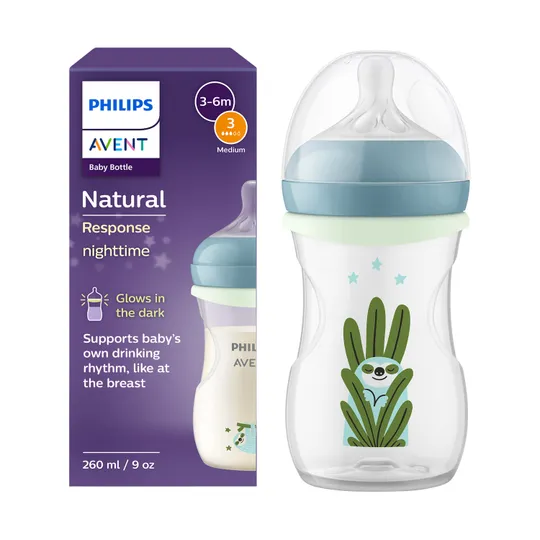 Philips Avent Babyfles Natural Response Glow in the Dark 260 ml