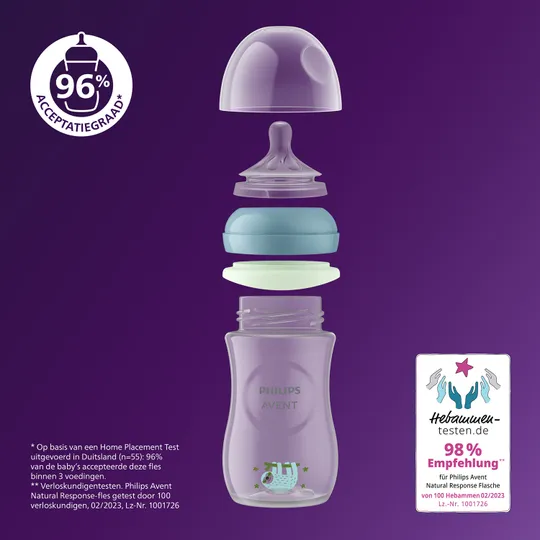 Philips Avent Babyfles Natural Response Glow in the Dark 260 ml