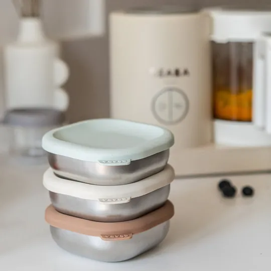 Beaba RVS Snack Doosjes - Multi Use X3 - Natural