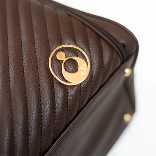 Isoki Double Zip Satchel - Quilted - Chocolate