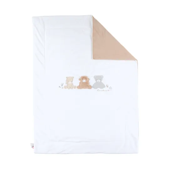 Noukie's F&O Deken - 75 x 100 cm - Veloudoux - Beige/Wit 
