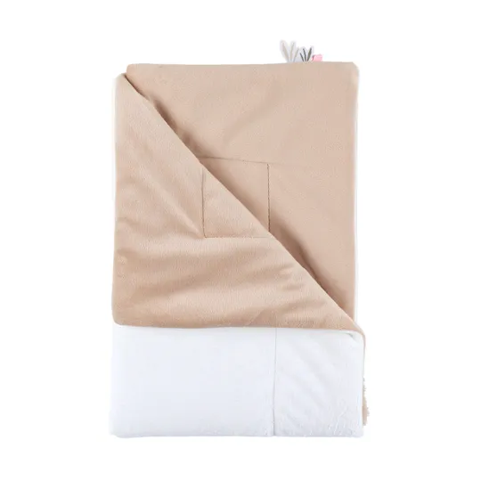 Noukie's F&O Deken - 75 x 100 cm - Veloudoux - Beige/Wit 