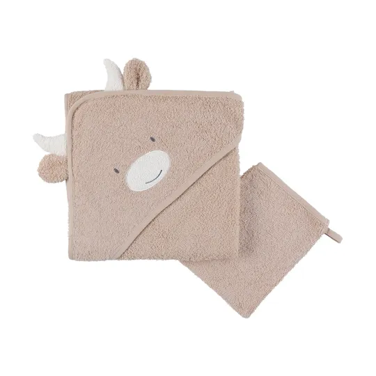 Noukie's F&O Badcape - 75 x 75 cm - Badstof - Beige 