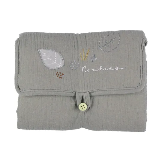 Noukie's F&O Verschoonmatje - Mousseline/Badstof - Kaki 