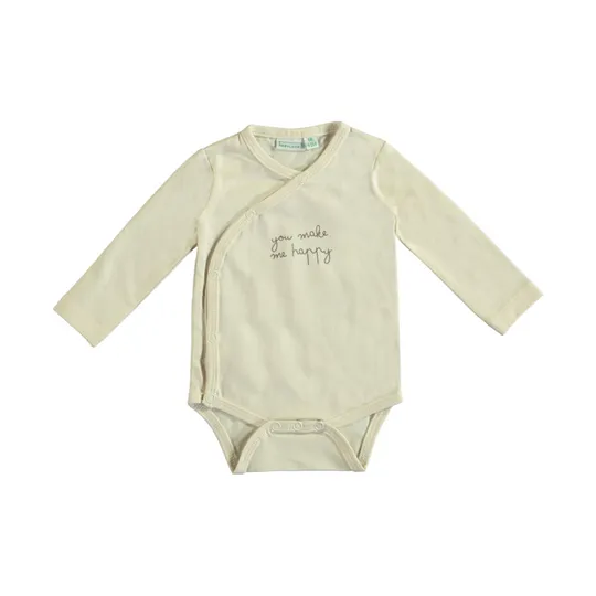 Babylook Overslag Romper - Mt.44-48 - Buttercream