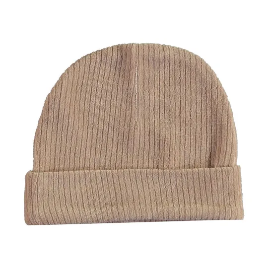 Babylook Velvet Rib Muts - Newborn - Warm Taupe