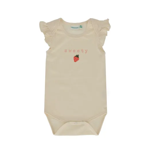 Babylook Strawberries Romper - Sweety Buttercream