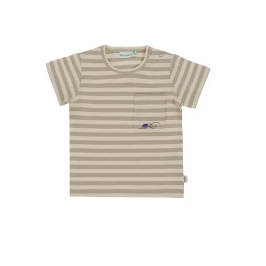 Babylook Bugs T-Shirt Korte Mouw Stripe - Maat 62 - Island Fossil 