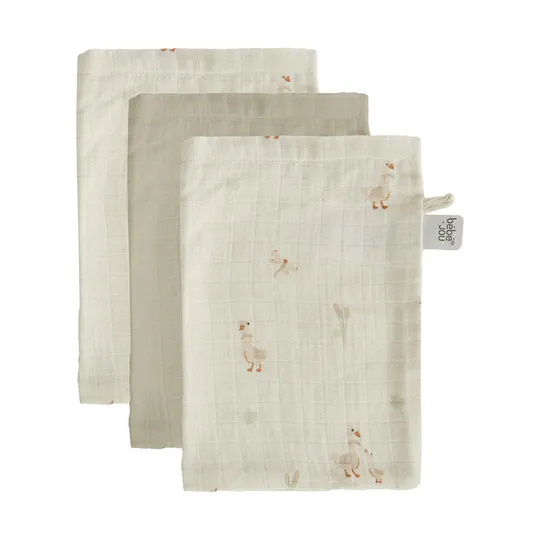 Bébé-Jou Dear Goose Hydrofiel Washandjes - 3 Stuks
