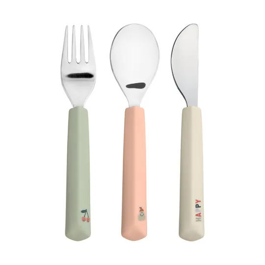 Lässig Bestek Met Siliconen Handvat Happy Fruits 