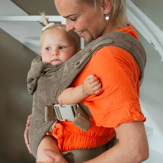 ByKay Buikdrager Click Carrier Classic Rib - Dark Oat