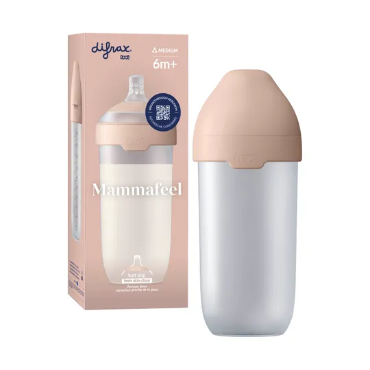 Difrax Mammafeel Fles – 330 ml – Soft Pink