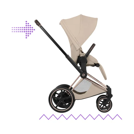 Cybex e-Priam 5 Style Kinderwagen 2-in-1 - Rosegold Frame