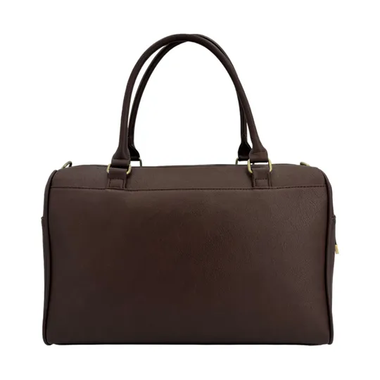 Isoki Double Zip Satchel - Quilted - Chocolate