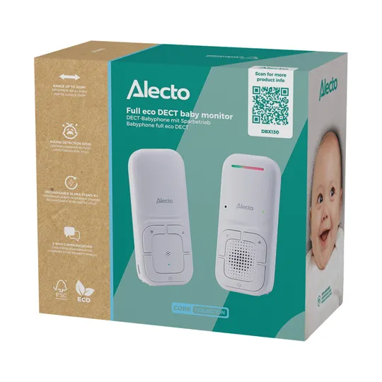 Alecto Babyfoon Modern Full Eco Audio - DBX130 - Wit