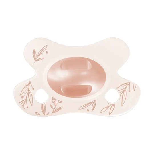 Difrax Natural Fopspeen - Newborn - Dusty Pink Leafs