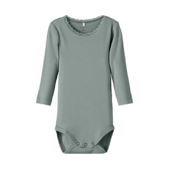 Name It Lace Romper - Kab NOOS - Slate Gray