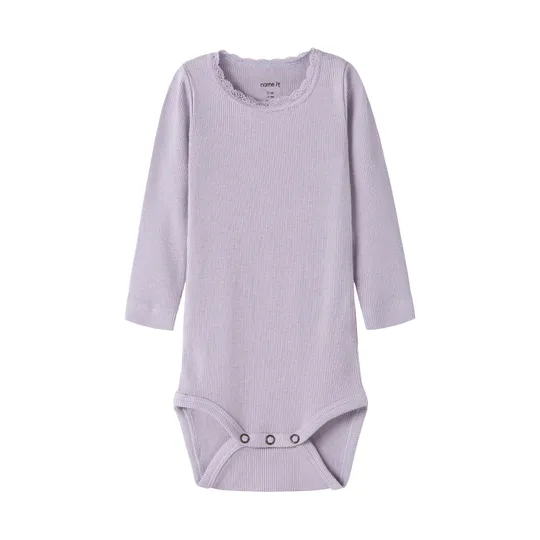 Name It Kab Lace Romper - Maat 68 - Lavender Gray