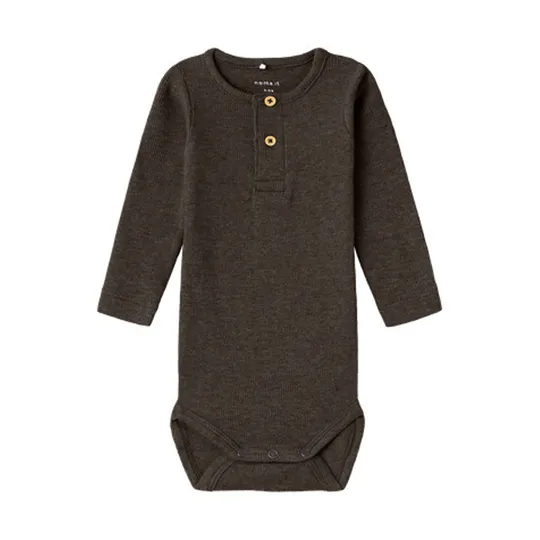 Name It Button Romper - Kab NOOS - Delicioso Melange