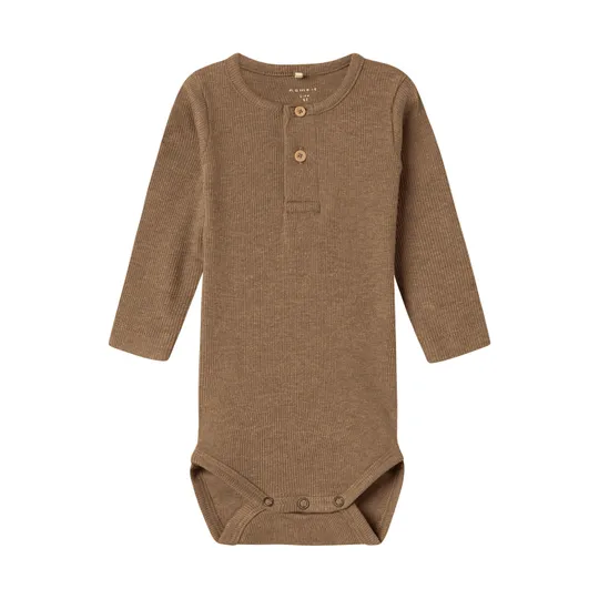 Name It Kab Button Romper - Maat 68 - Toasted Coconut
