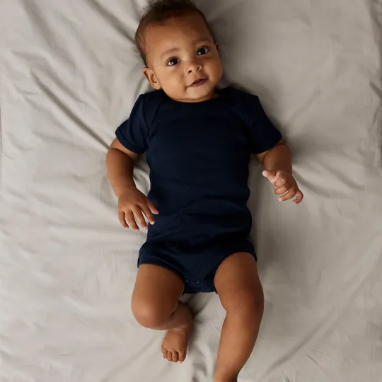 Name It Romper - 3P SS Solid Rib - China Blue 