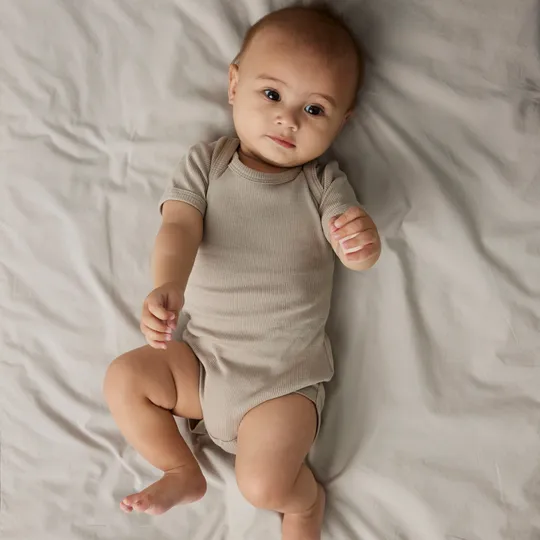 Name It Romper - 3P SS Solid Rib - China Blue 