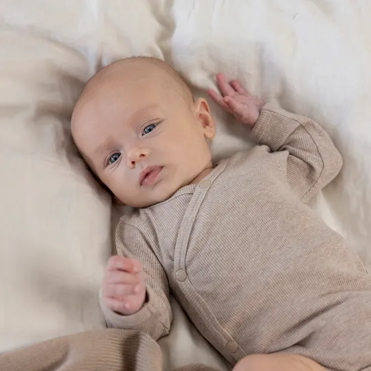 Feetje The Magic is in You Rib Wikkelromper – Mt. 74 - Taupe Melange