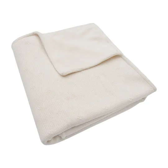 Jollein Cosy Knit Wiegdeken - 75x100cm - Ivory/Velvet