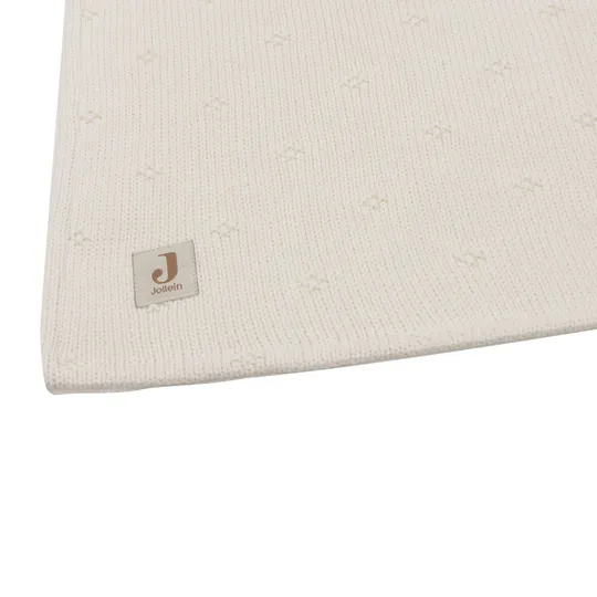 Jollein Cosy Knit Wiegdeken - 75x100cm - Ivory/Velvet