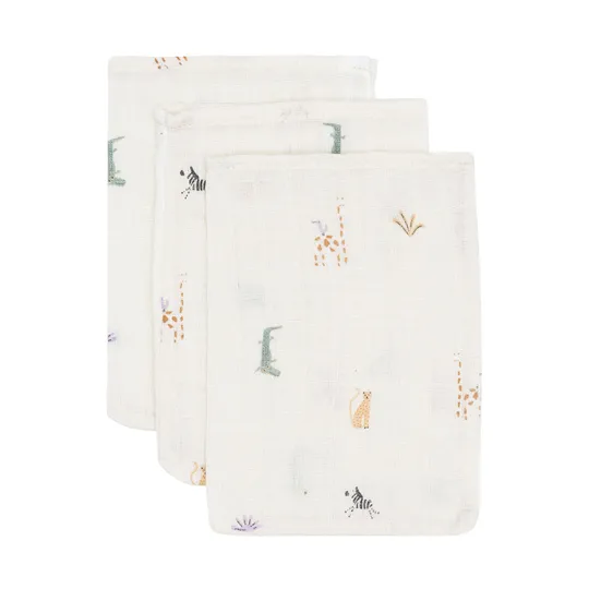 Jollein Jungle Jambo Washandje - 3 Pack - 15 x 20 cm - Hydrofiel