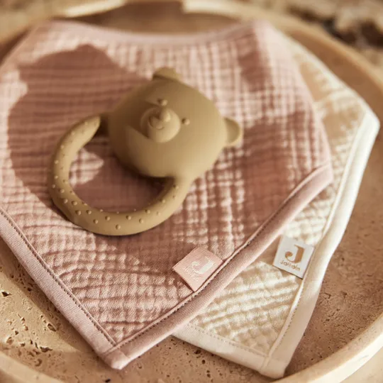 Jollein Slab Bandana Hydrofiel - Wild Rose / Oatmeal - 2 stuks