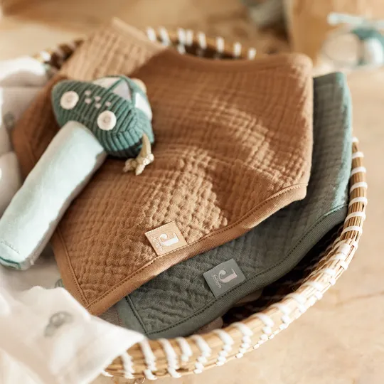 Jollein Slab Bandana Hydrofiel - Sea Green / Biscuit - 2 Stuks