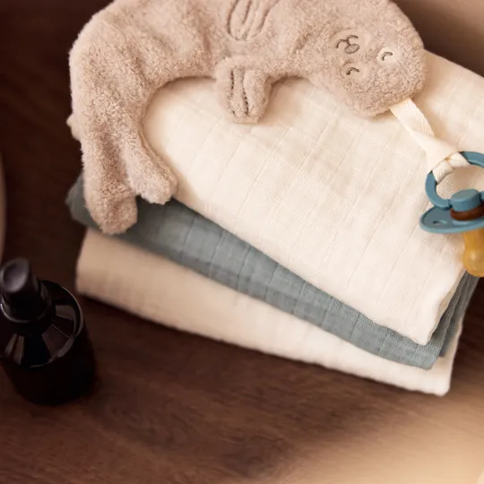 Jollein Tetra Doek Small - 4 Stuks - 70 x 70 cm - Sea Green/Ivory