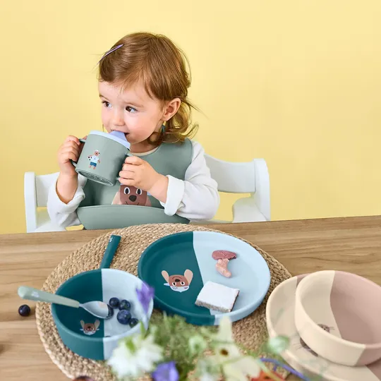 Lässig Tiny Team Dog Kommetje - Siliconen - Blauw