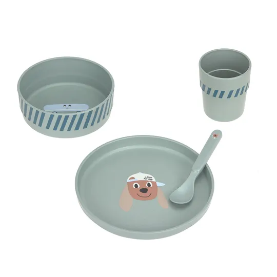 Lässig Tiny Team Dog Dinerset - Groen/Blauw