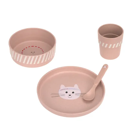 Lässig Tiny Team Cat Dinerset - Roze
