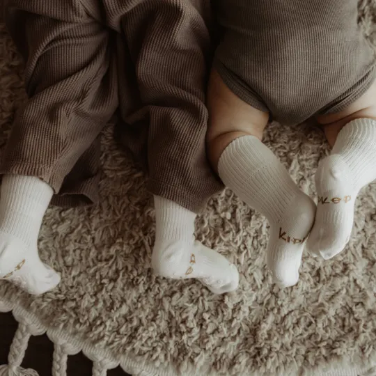 KipKep Blijf-Sokjes - 6-12 Mnd - 2-Pack - OffWhite