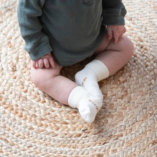 KipKep Blijf-Sokjes - 6-12 Mnd - 2-Pack - OffWhite