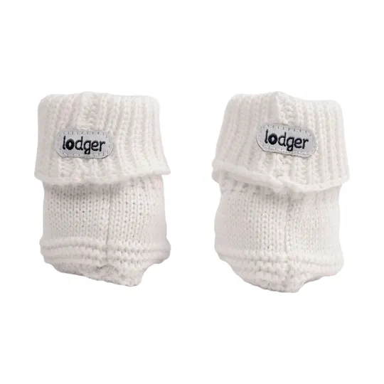 Lodger Gebreide Slofjes Met Kabel - Maat 0-6 Mnd - Cloud Dancer 