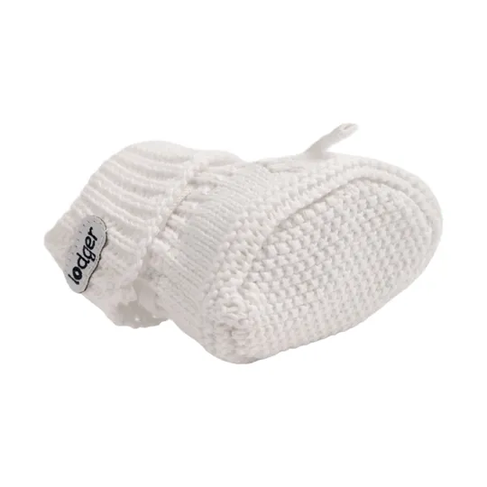 Lodger Gebreide Slofjes Met Kabel - Maat 0-6 Mnd - Cloud Dancer 