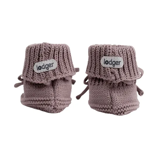 Lodger Gebreide Slofjes Met Kabel - Maat 0-6 Mnd - Rose