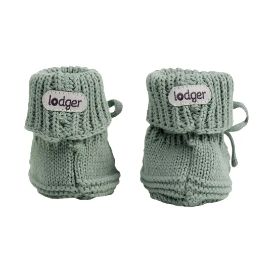 Lodger Gebreide Slofjes Met Kabel - Maat 0-6 Mnd - Silk