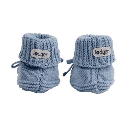 Lodger Gebreide Slofjes Met Kabel - Maat 0-6 Mnd - Blue Fogg