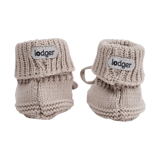 Lodger Gebreide Slofjes Met Kabel - Maat 0-6 Mnd - Birch