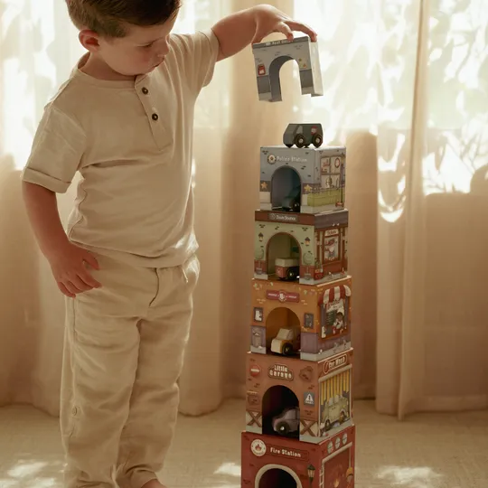Little Dutch Stapeltoren Inclusief 6 Auto’s – Hout