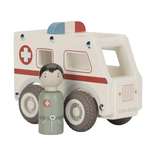 Little Dutch Ambulance Inclusief Pegdoll – Hout
