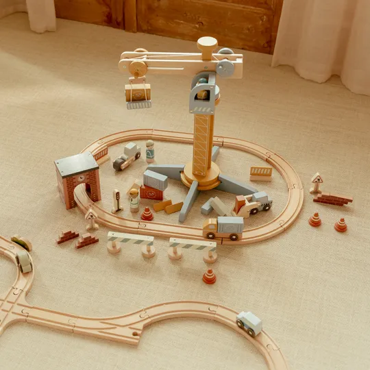 Little Dutch Kraan Set Met Treinbaan 