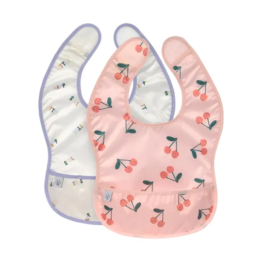 Lässig Lichte Slabbetjes Happy Fruits Cherry – 2 stuks